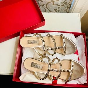 Valentino rock stud slide heel